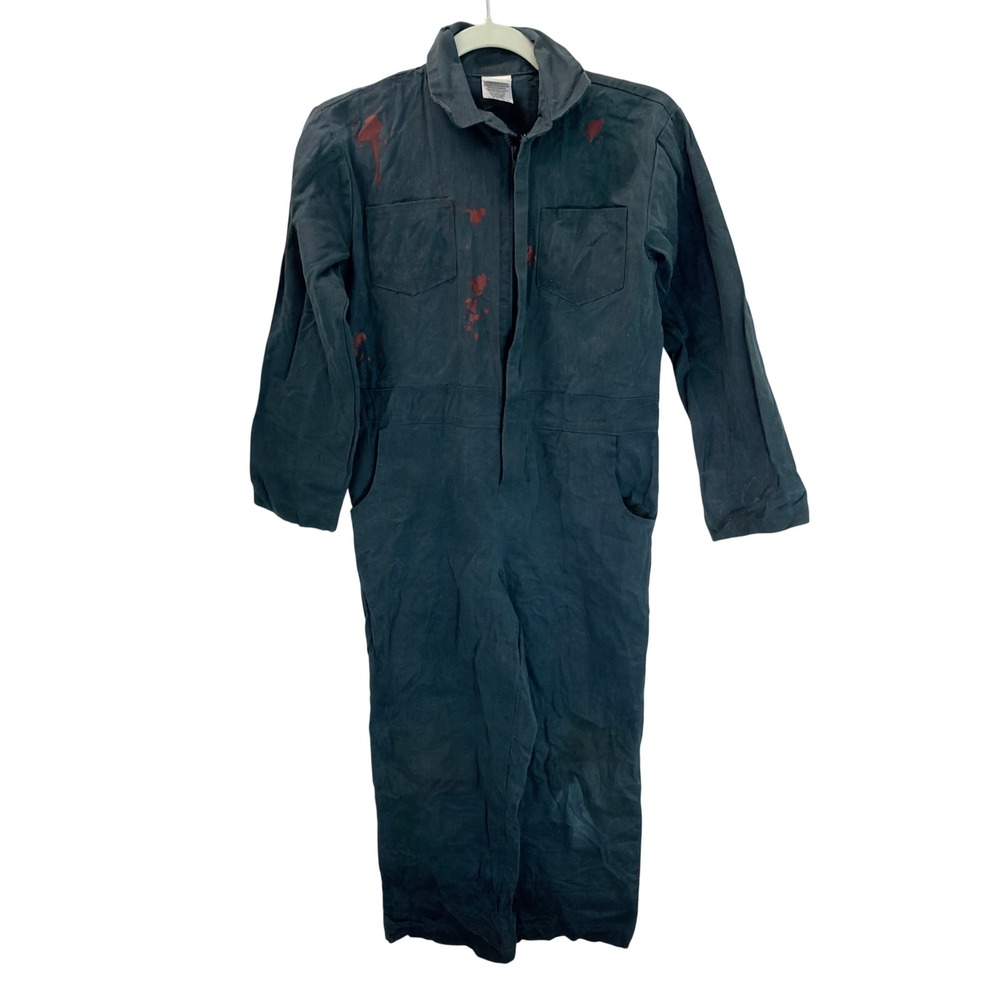 Spirit Halloween II Jumpsuit Youth L Blue Excellent Michael Myers Blood Splatter
